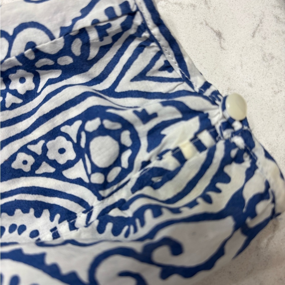 Talbots Blue and Yellow Paisley Blouse - Picture 6 of 6